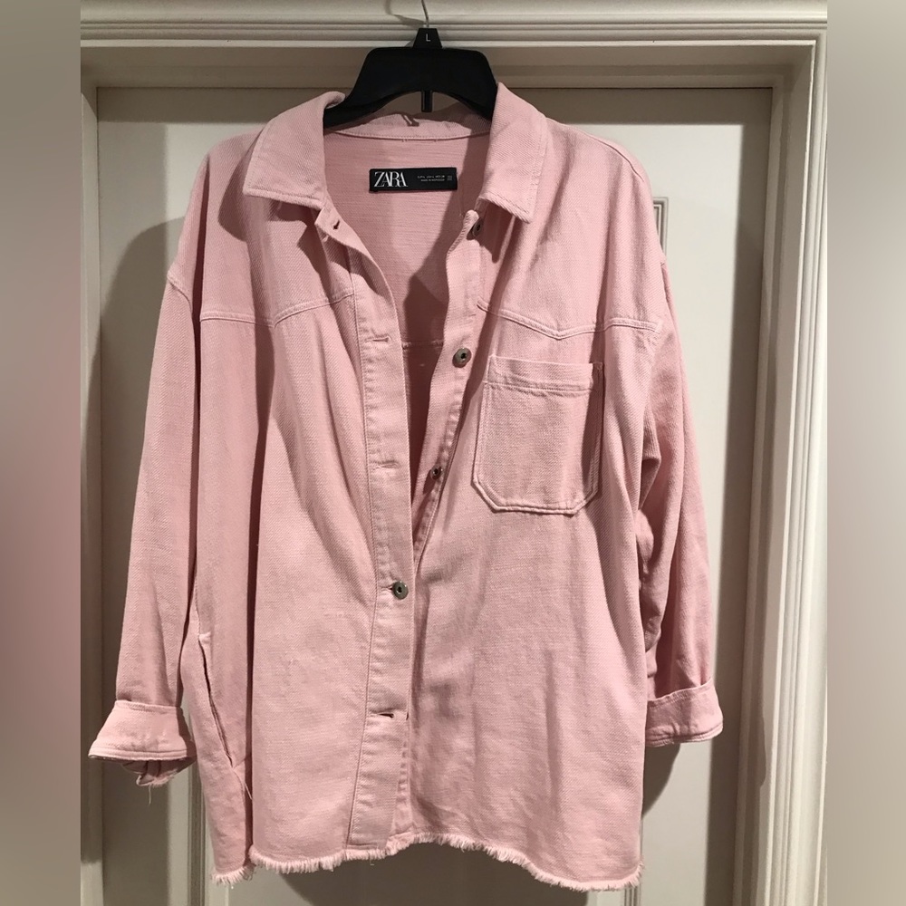 Zara Pink Button Down Top - Can be used as a shirt or jacket.